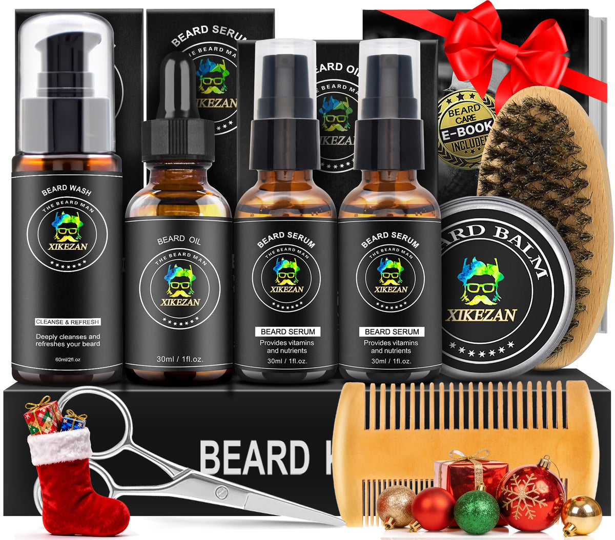 XIKEZAN set de cuidado de barba, kit completo para un aspecto pulido.