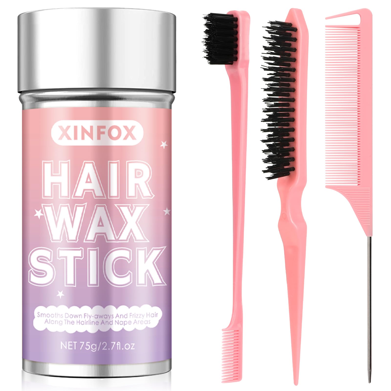 Xinfox barra de cera para cabello 4 en 1, ofrece peinado duradero.