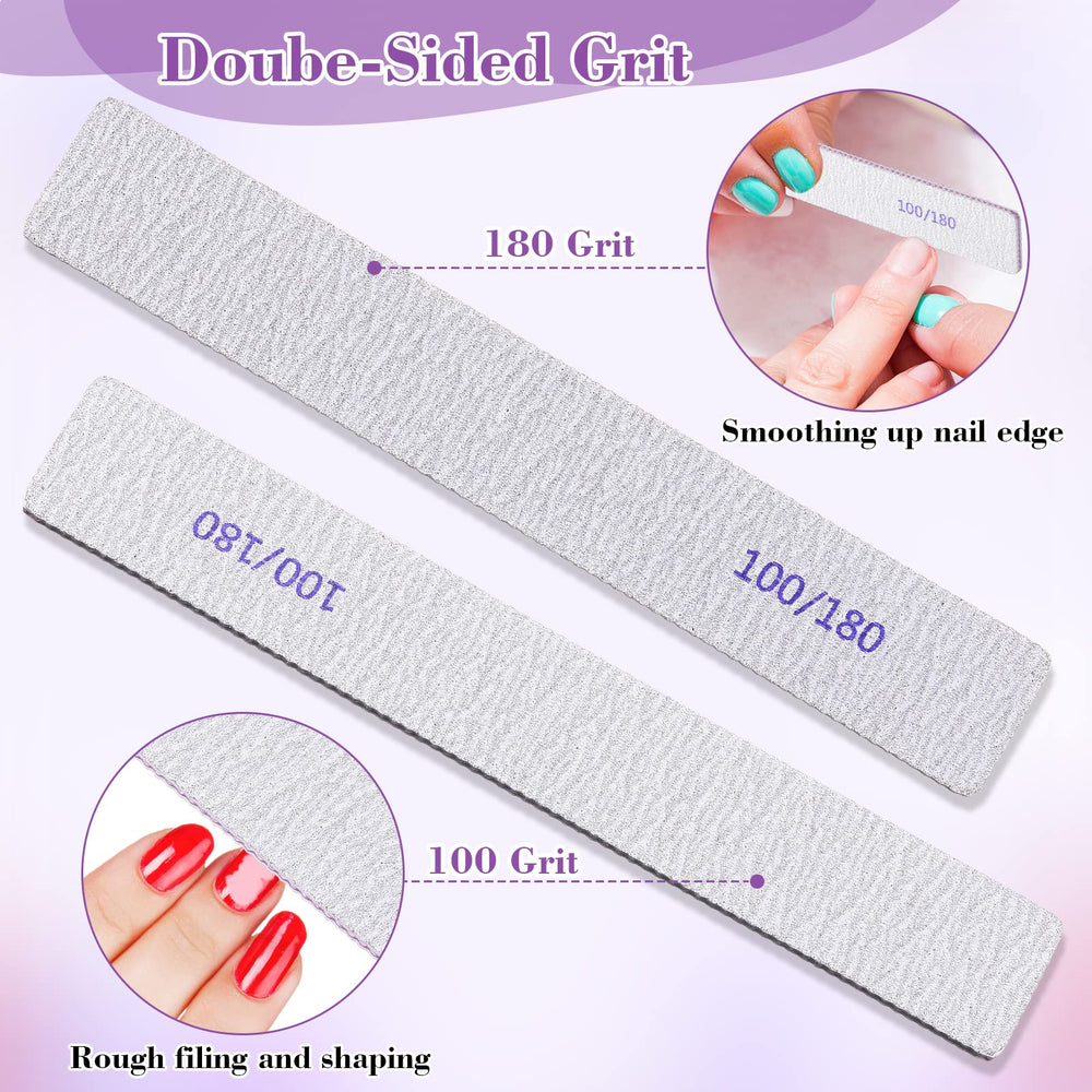 Lima para uñas acrílicas Xinnun 100/180 grano