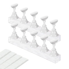 Soporte XIRON para uñas pegables, ideal para practicar en casa.