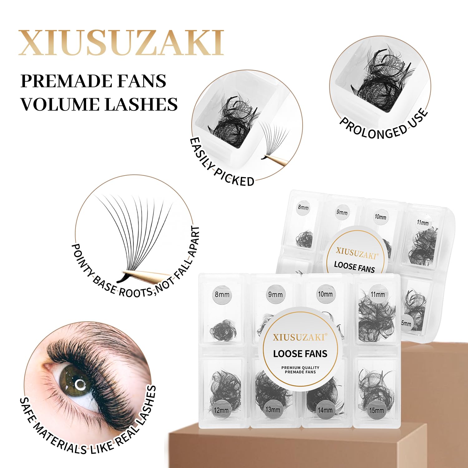 XIUSUZAKI volume lashes 10D for bold flutter.