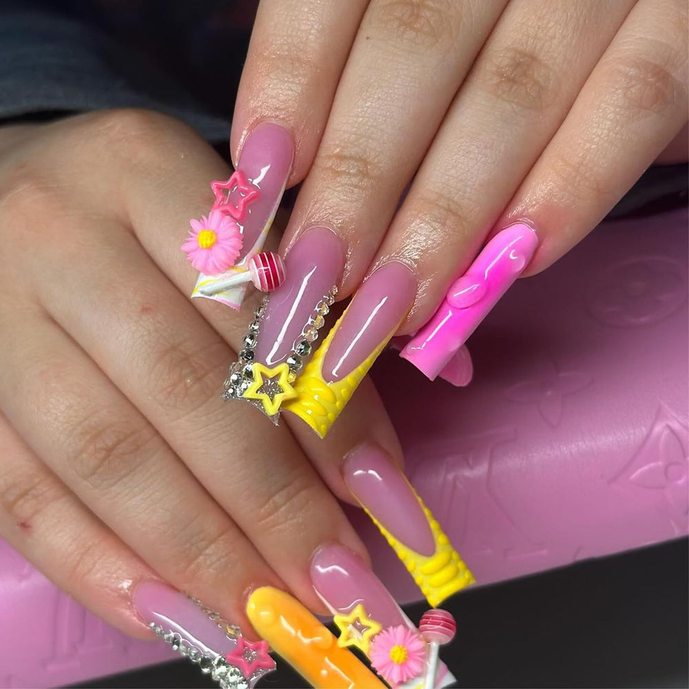 XIYONALI charm de estrella para uñas, destellos relucientes.