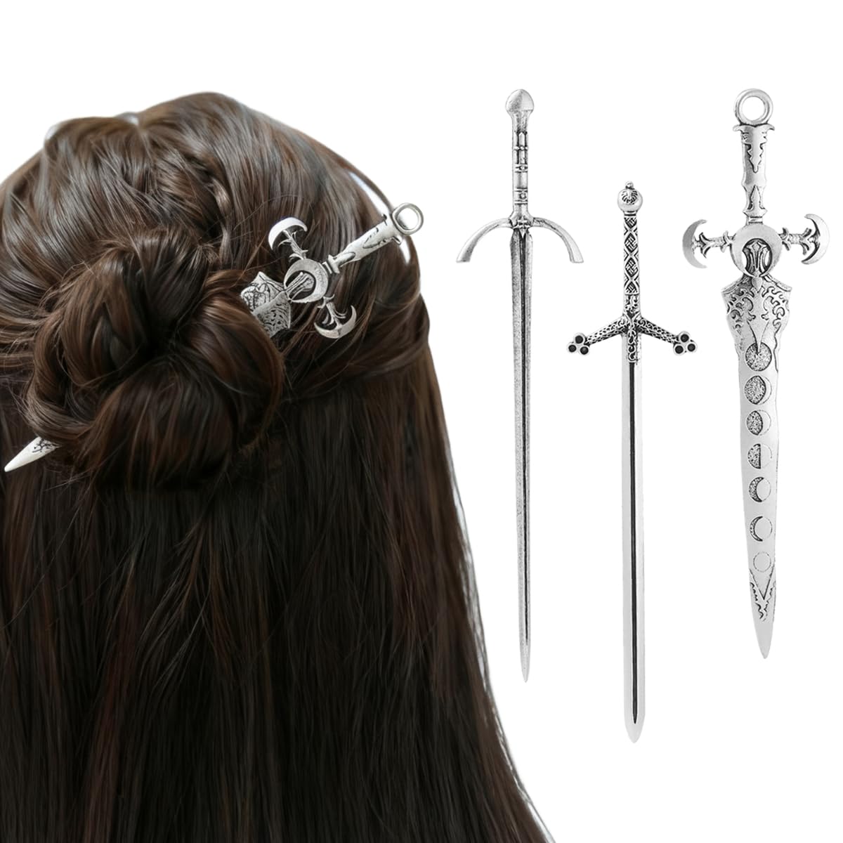 XJYHDY broches espada para cabello, diseño gótico y duradero.