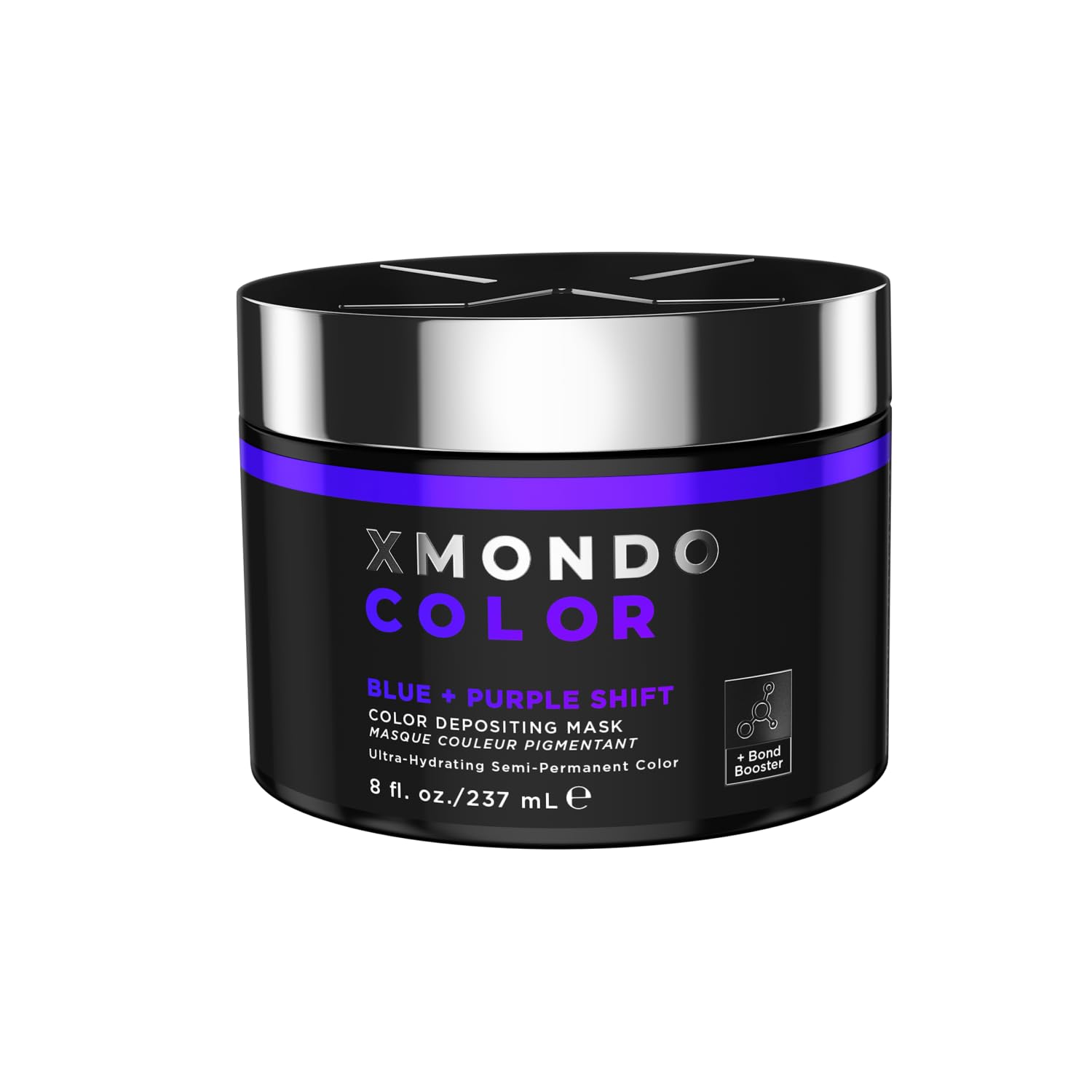 XMONDO Color Azul y Púrpura, botella con cambio de tono para bases claras.