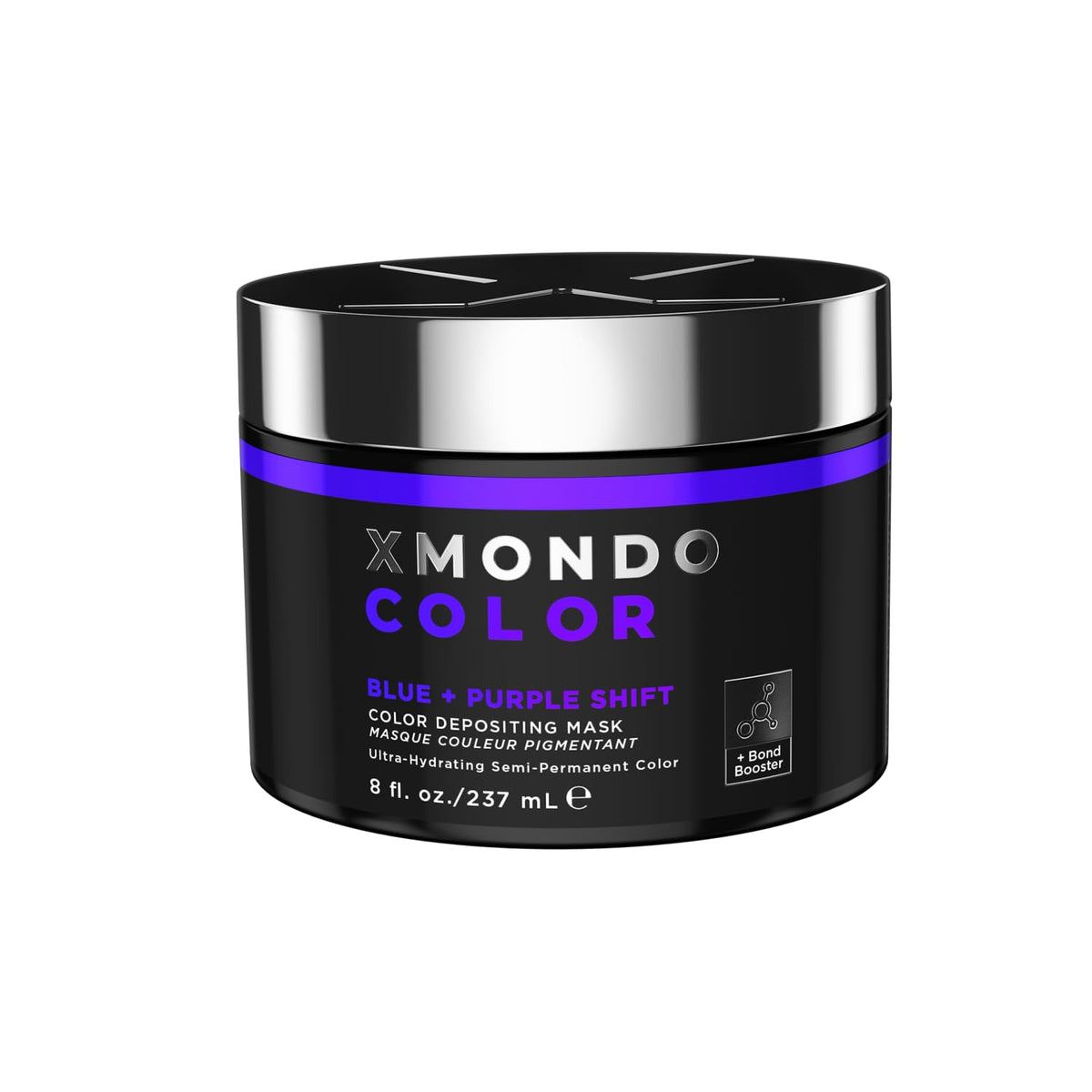 XMONDO Color Azul y Púrpura, botella con cambio de tono para bases claras.