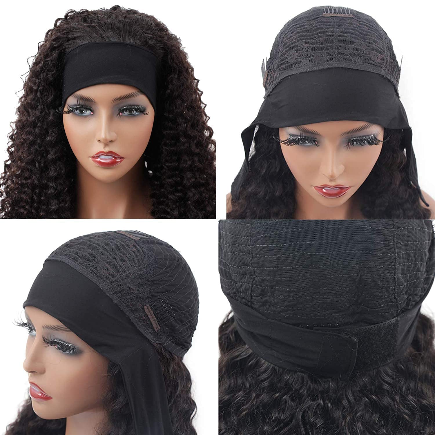 XSY Headband Wig talla media 21-22 pulgadas con ajuste cómodo y clips