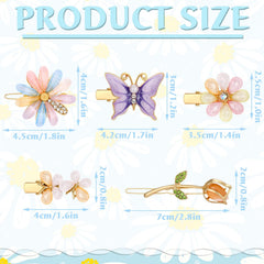 Broches de cabello XunYee flor y mariposa de joya