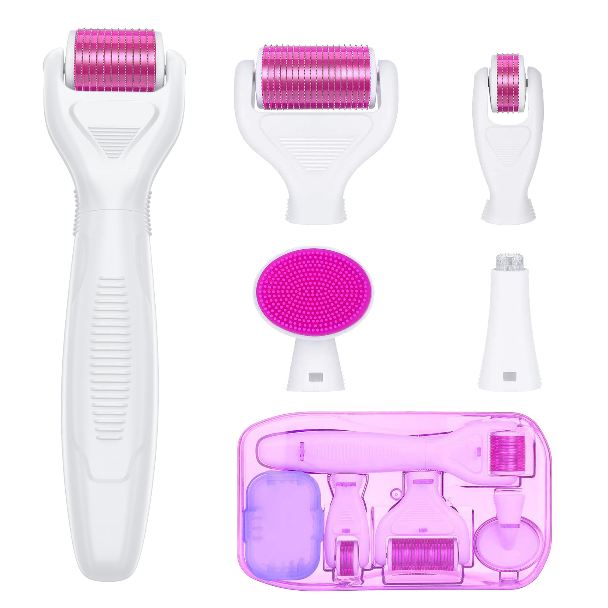 YaFex Derma Roller 6-in-1 kit, ergonomic grip for comfortable at-home skincare.