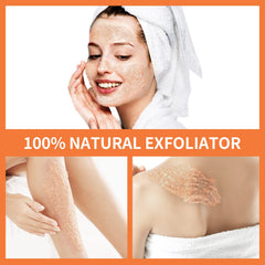 Aplicación suave en rostro con exfoliante, cuidado que limpia y renueva