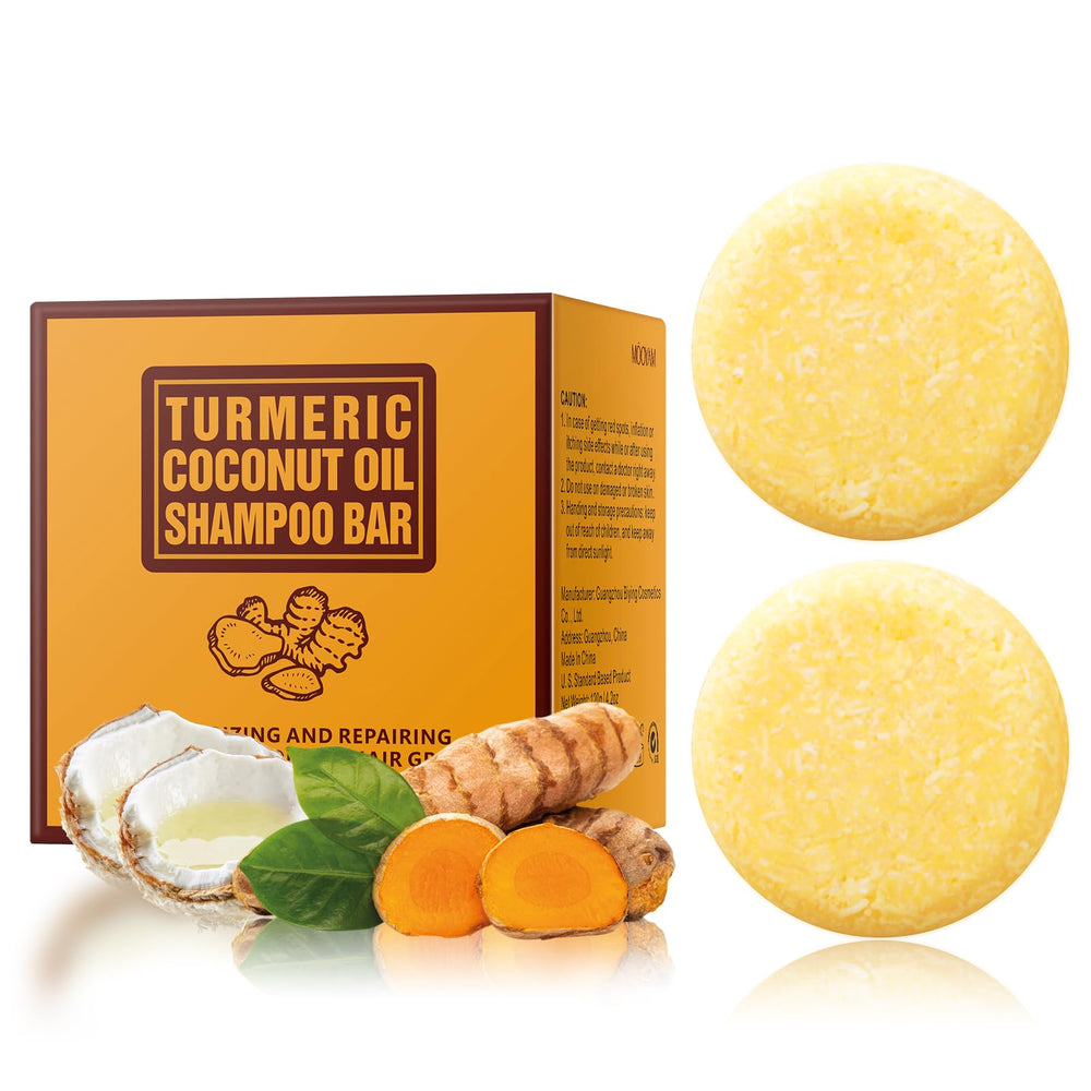 YAFUSIPE barra champú jengibre curcuma, derrame suave para limpieza profunda.