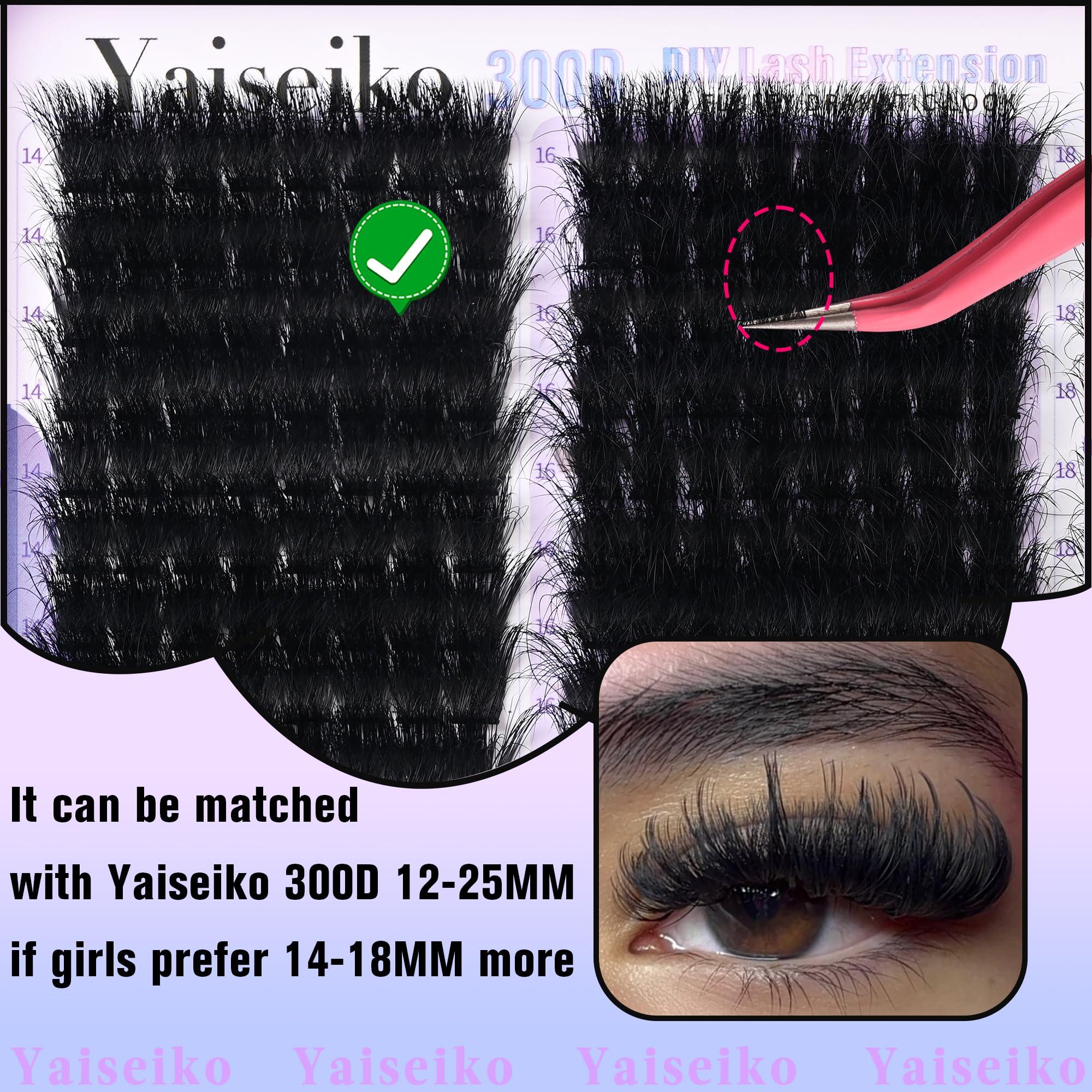 Yaiseiko Lash Clusters are hypoallergenic with sweat-proof fibers for sensitive eyes.