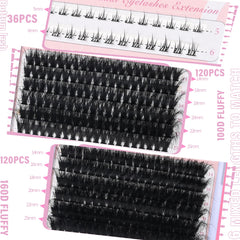 Yaiseiko racimos pestañas D curl 100D-160D para looks versátiles