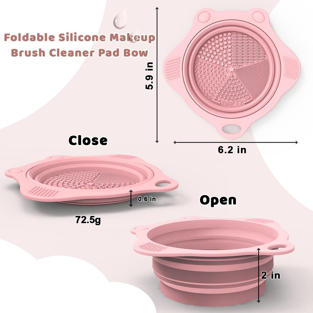 YalsFTY diseño compacto para limpieza rápida de brochas rosa