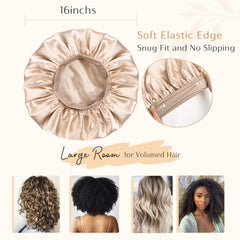 YANIBEST bonete de seda, capa doble, mantiene el cabello sin enredos al dormir.