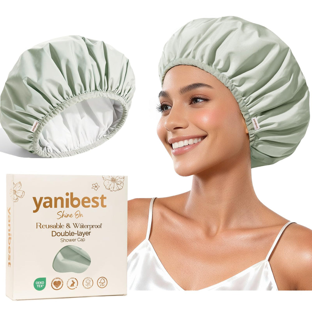 Yanibest gorro ducha impermeable de doble capa protege el cabello