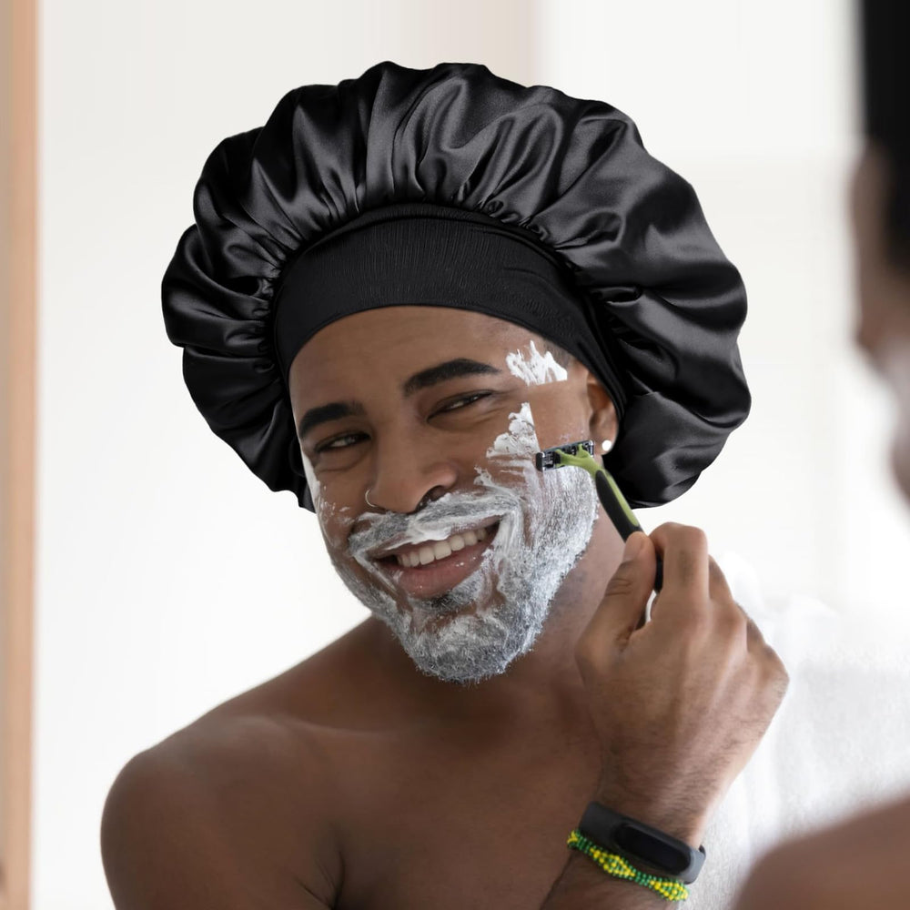 Uso versátil: gorro satén YANIBEST para dormir, lavado y maquillaje.