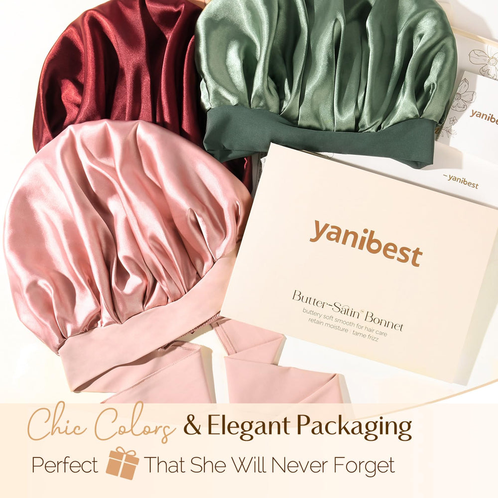 Yanibest bonete de satén, regalo práctico para cuidado del cabello.