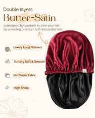 Gorro de satén YANIBEST ajustable de doble capa para un ajuste personalizado.