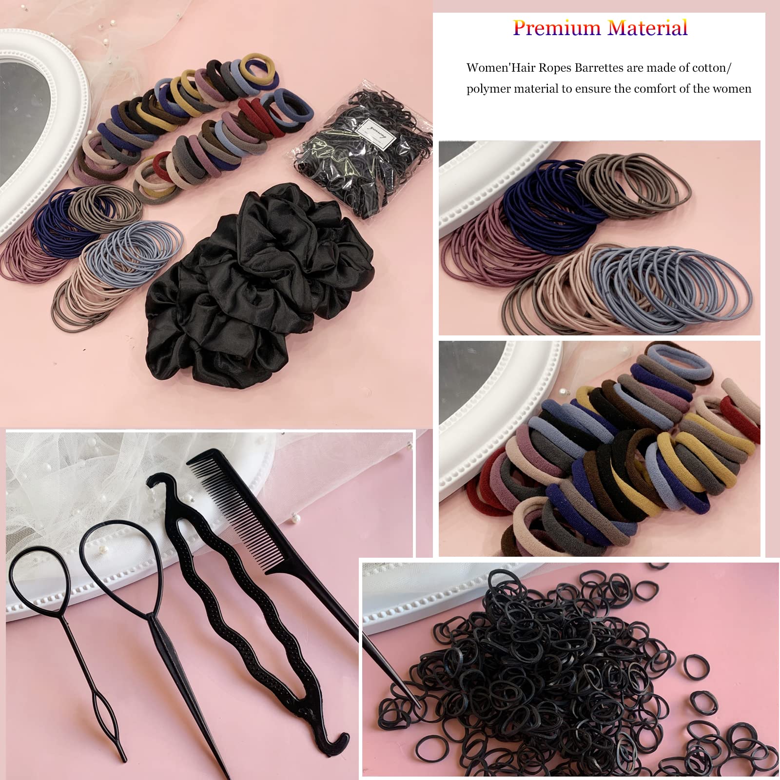 YANRONG gomas de pelo negras, dispensables, ideales para peinados rápidos y seguros.