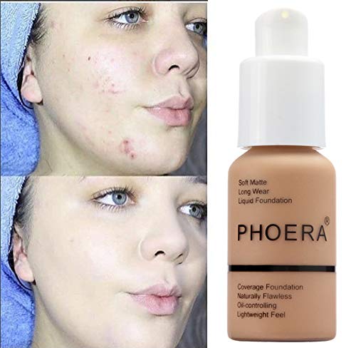 Yaper PHOERA Foundation, botella en primer plano con dispensador preciso