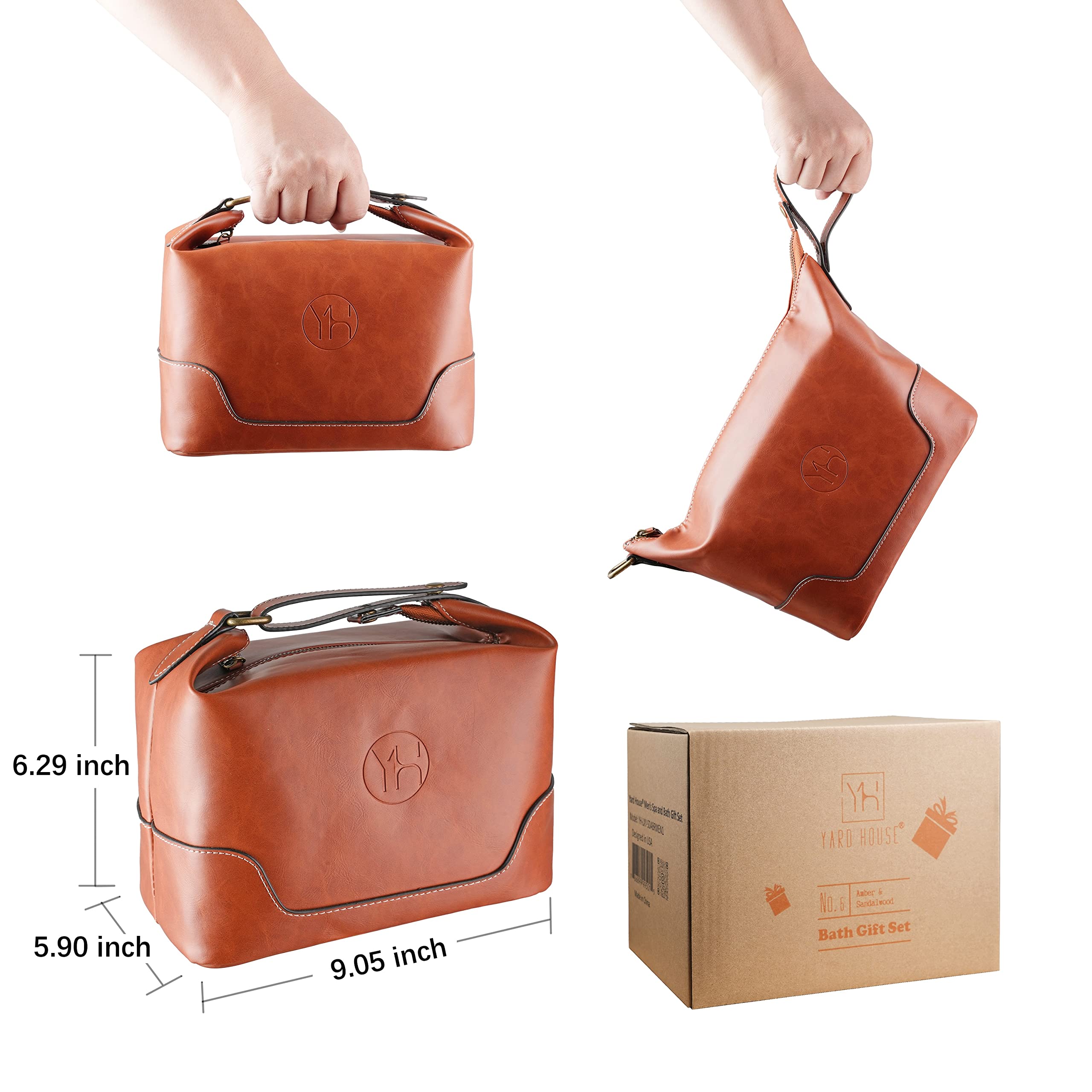 Bolsa de aseo de cuero lujo Yard House, organización y estilo