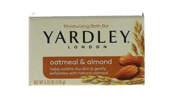 Yardley barra jabón avena-almendra, paquete de dos para el cuidado diario.