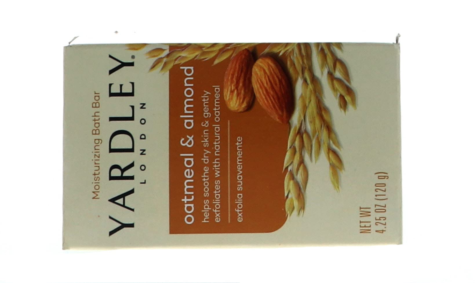 Jabón Yardley, ingredientes naturales destacados en el empaque para piel sensible.