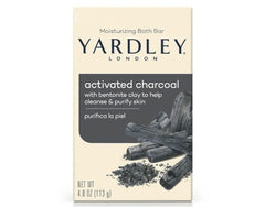 Jabón Yardley carbón activado empaque, fórmula suave para piel sensible