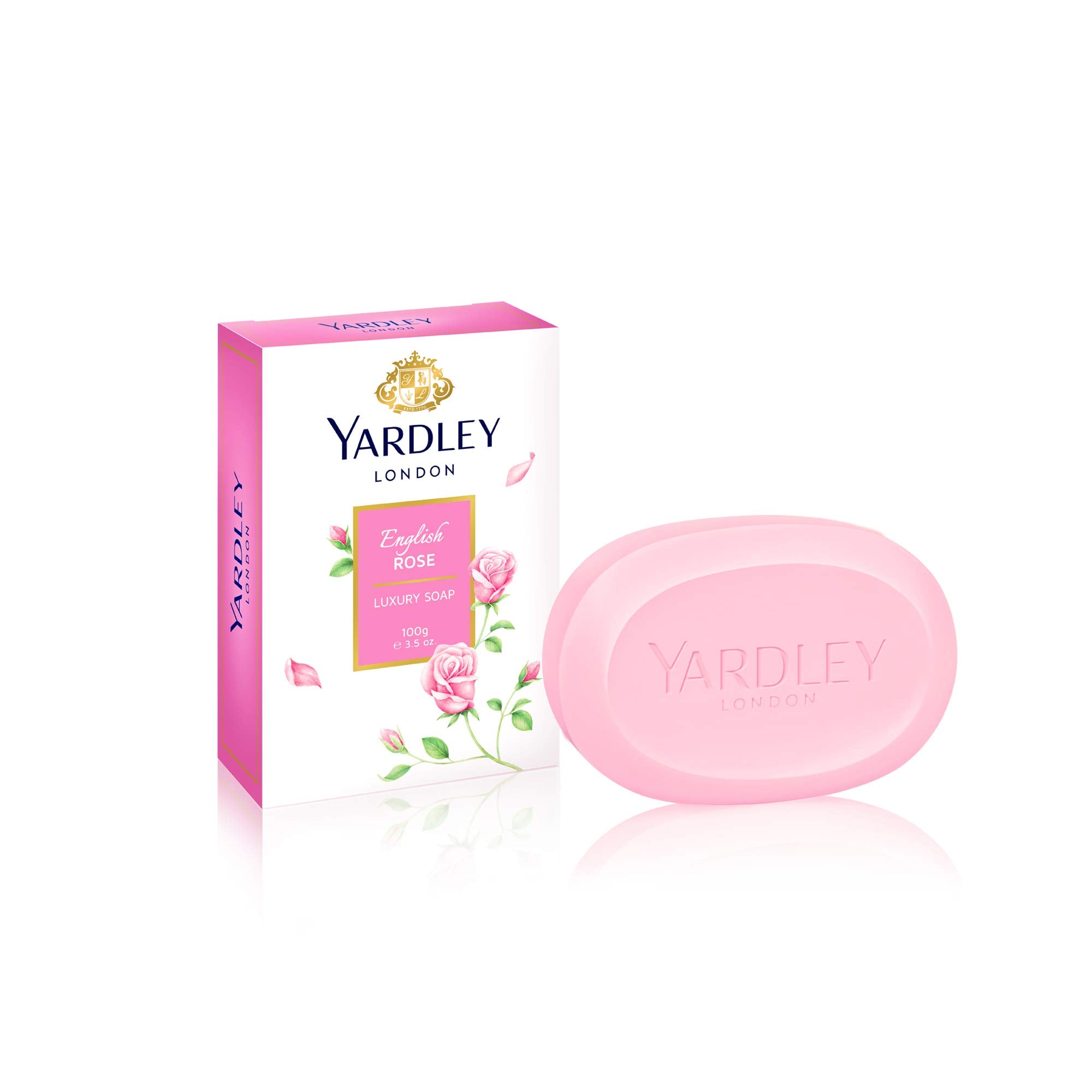 Barra Yardley rosa inglesa de 3,5 onzas, tamaño práctico para viaje.