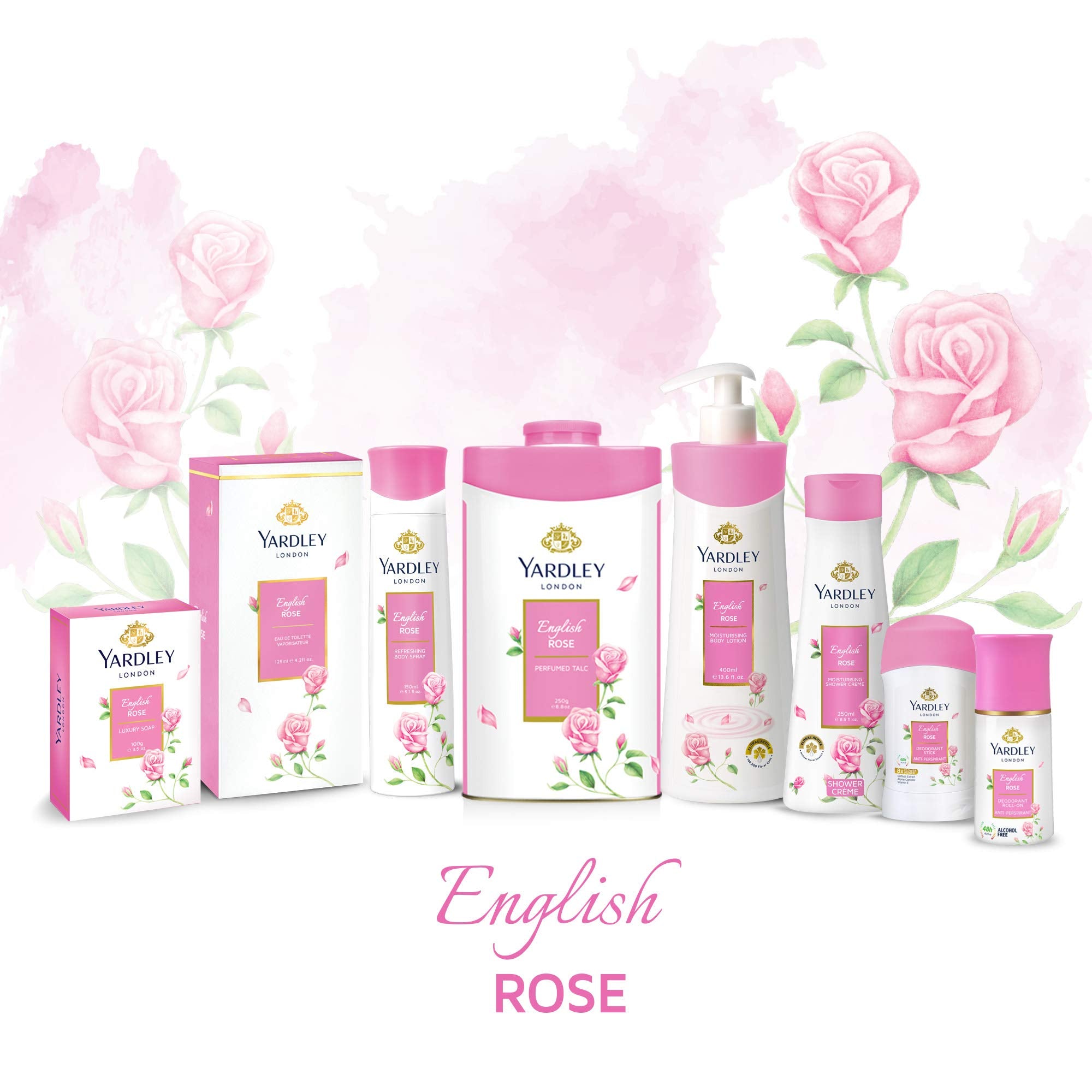Jabón Yardley rosa inglesa, espuma cremosa y aroma floral suave.