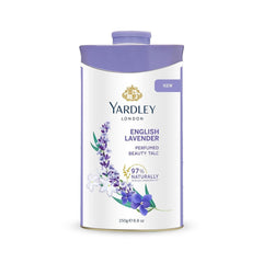 Yardley talco lavanda, frasco de 250 g con aroma suave para la piel