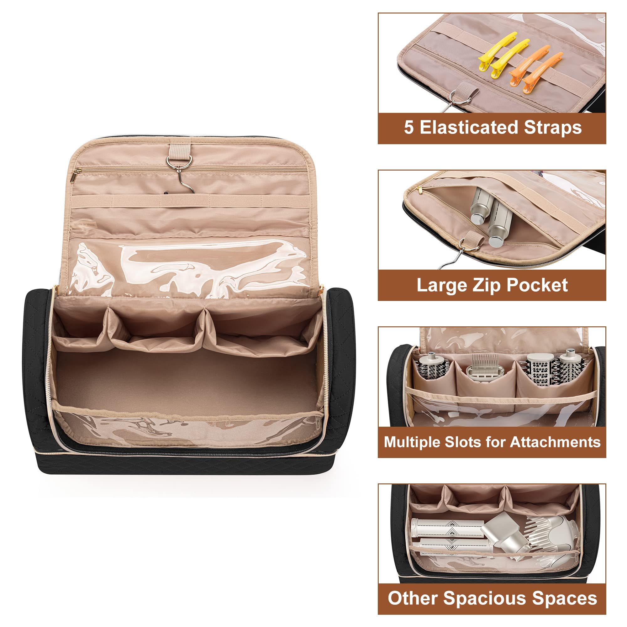 Yarwo airwrap bag features a 360-degree swivelling hanging hook.