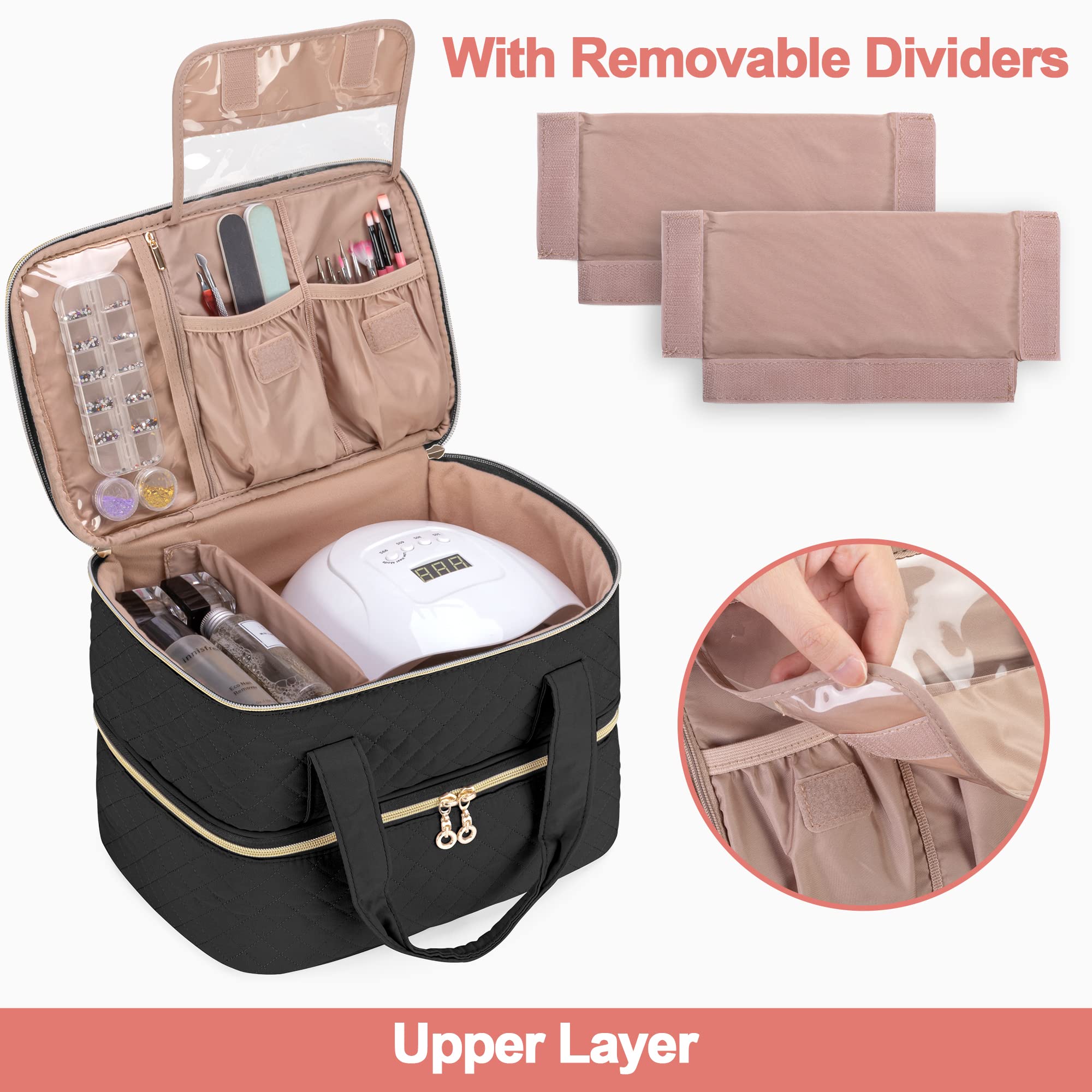 Couche supérieure Yarwo avec séparateurs amovibles pour outils de manucure.