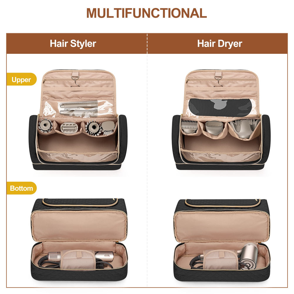 Yarwo double-layer travel case interior with tool slots for organized storage.