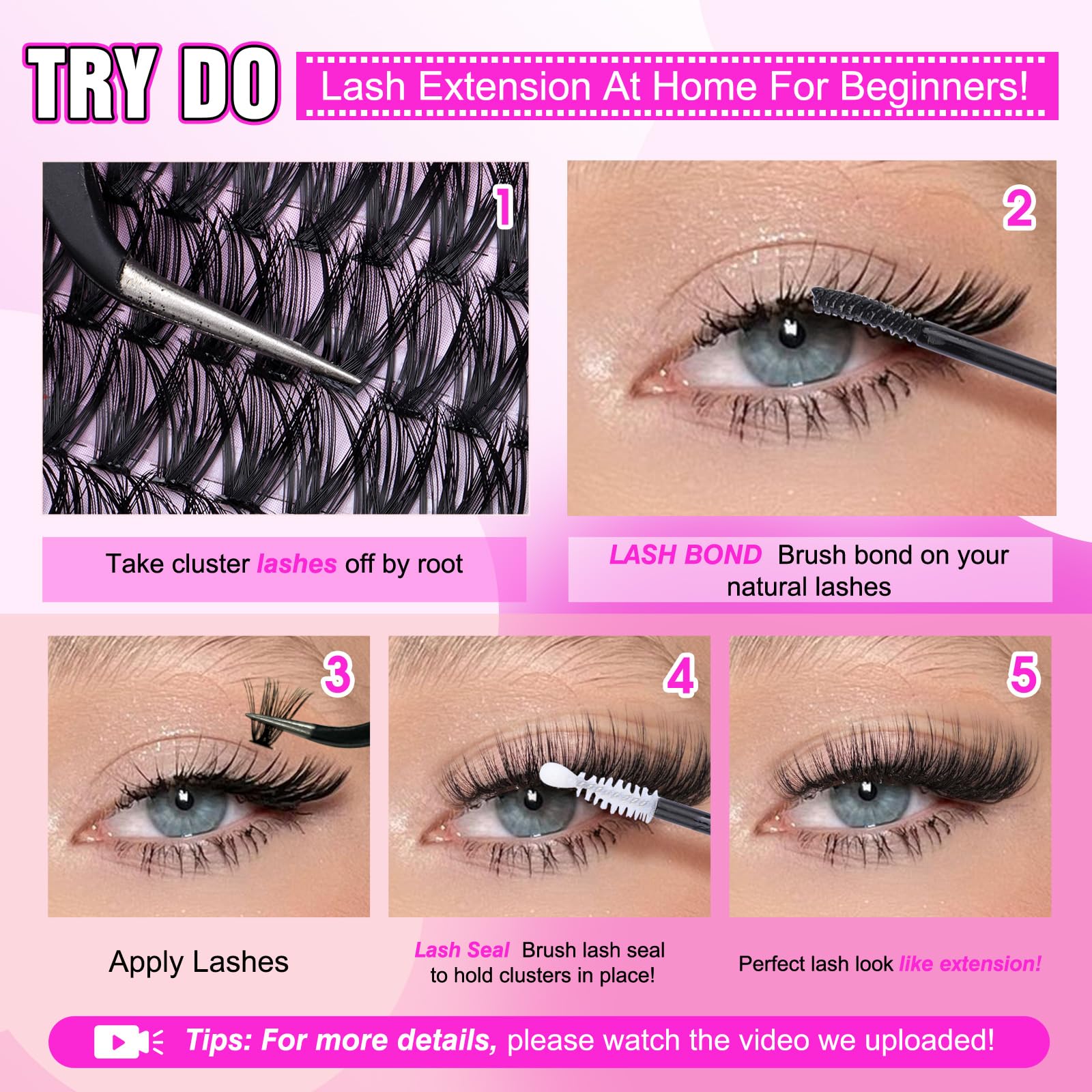 Yawamica Durable lash bands resist separation during tweezing and wear.