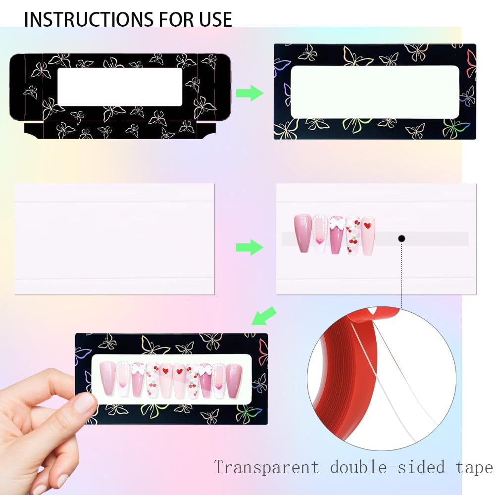 Yazabai clear 3m double-sided tape for secure, clean nail packaging