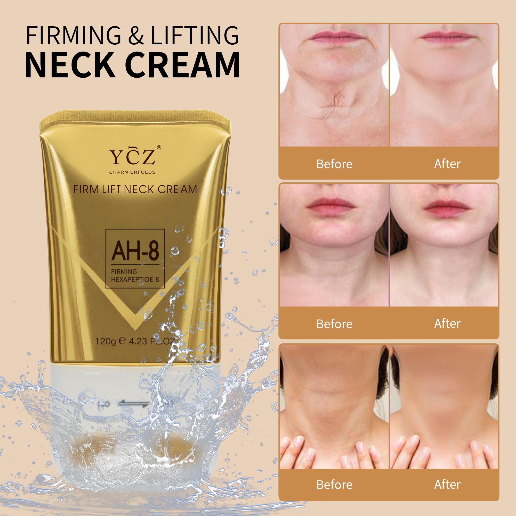 Ycz AH-8 crema cuello-escote con rodillo para revitalizar la piel.