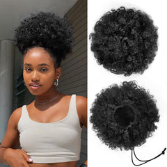 YEAME Afro Puff: coleta con cordón para negro natural, apariencia natural en segundos.