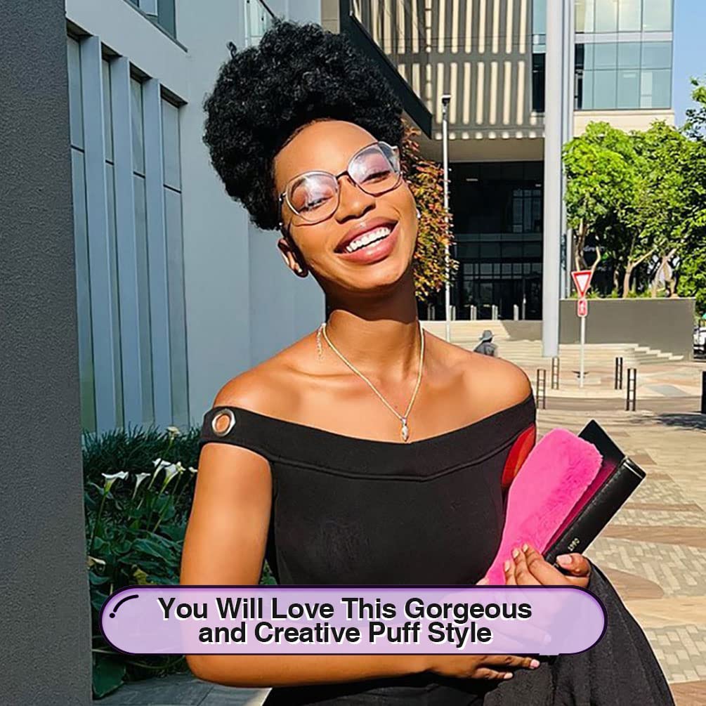 YEAME Afro Puff: rizo corto para negro natural, estilo rápido y cómodo.