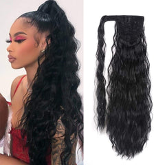 Cola de cabello YEAME con onda maíz 22 pulgadas, volumen inmediato y aspecto natural.