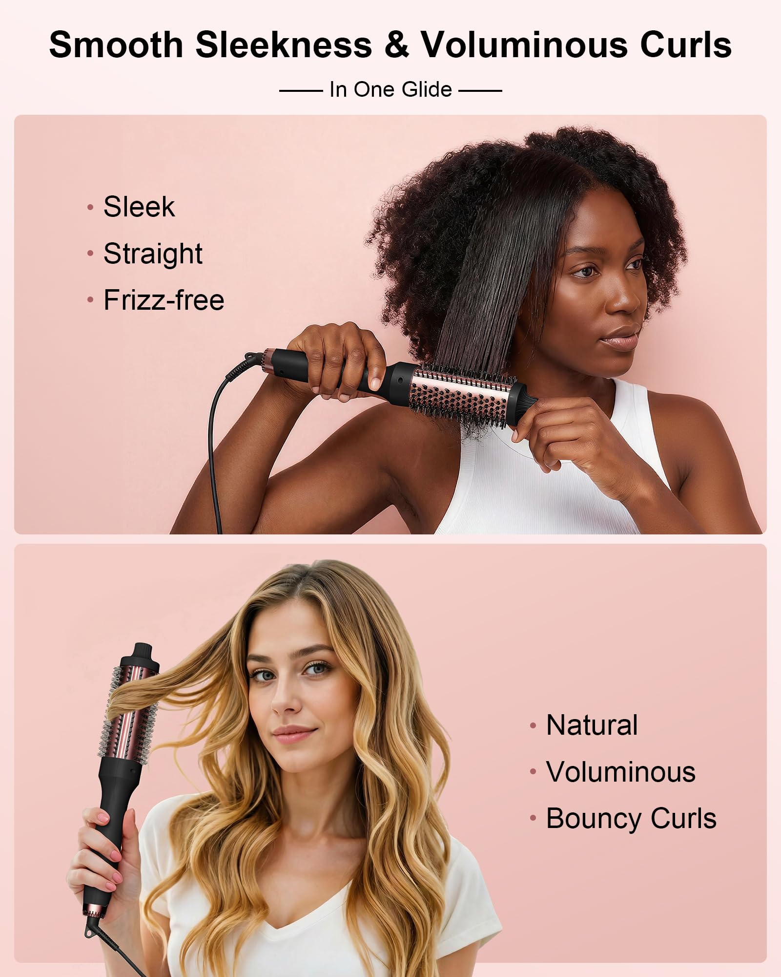 YeCheer cepillo térmico con doble ion para reducción de frizz