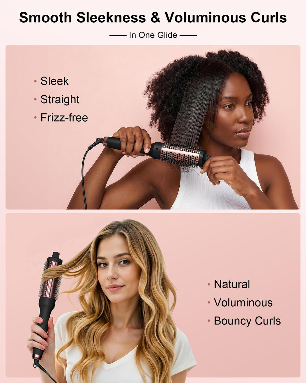 YeCheer cepillo térmico con doble ion para reducción de frizz