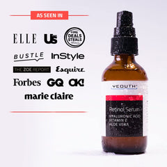 yeouth retinol serum, aplicacion en mano para mejorar la textura de la piel