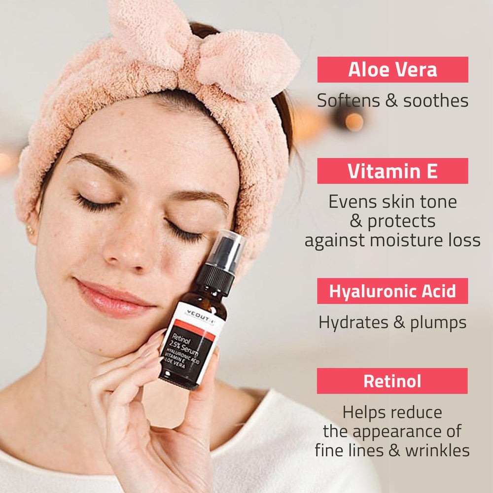 yeouth retinol serum, botella en lavabo, experiencia de spa en casa