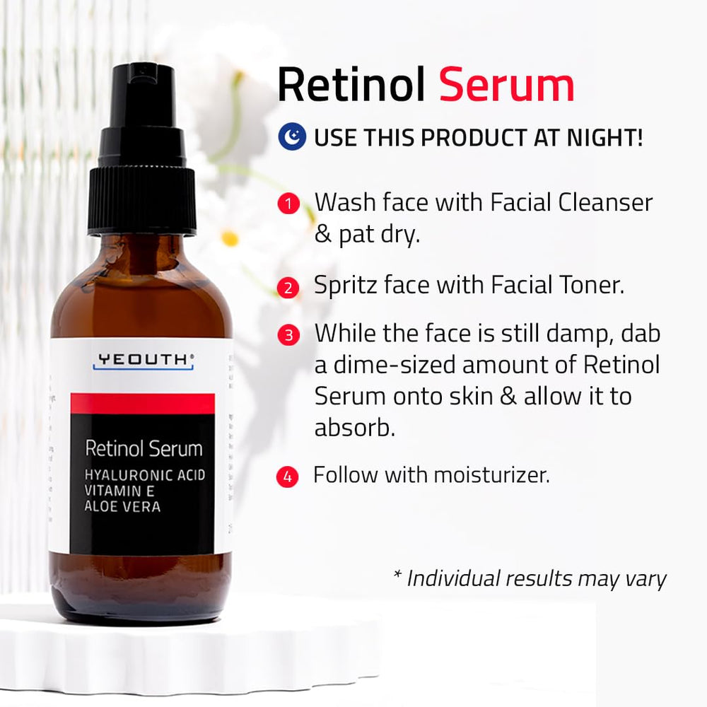yeouth retinol serum, textura suave apta para piel sensible