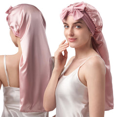 YFONG bonete de seda doble capa para cabello largo, suave y protector