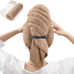 Toalla YFONG grande para cabello con microfibra suave, secado rápido