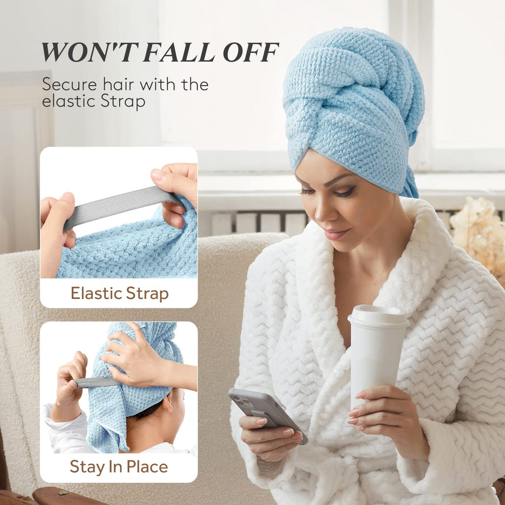 Turbante YFONG de microfibra para cabello suave y cómodo.