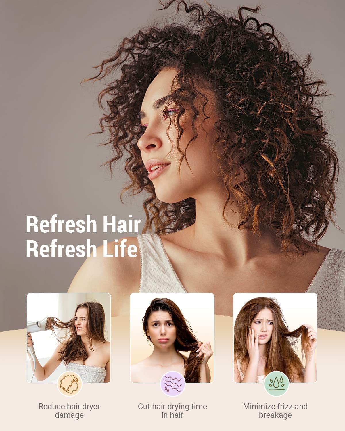 Uso diario cómodo con YFONG para secado rápido del cabello