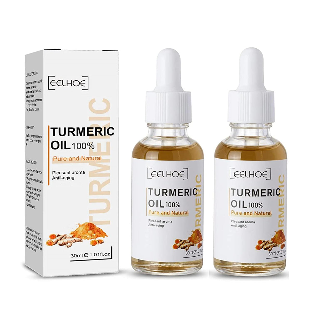 YG LianKai turmeric serum 2-pack bottles for brightening and hydration